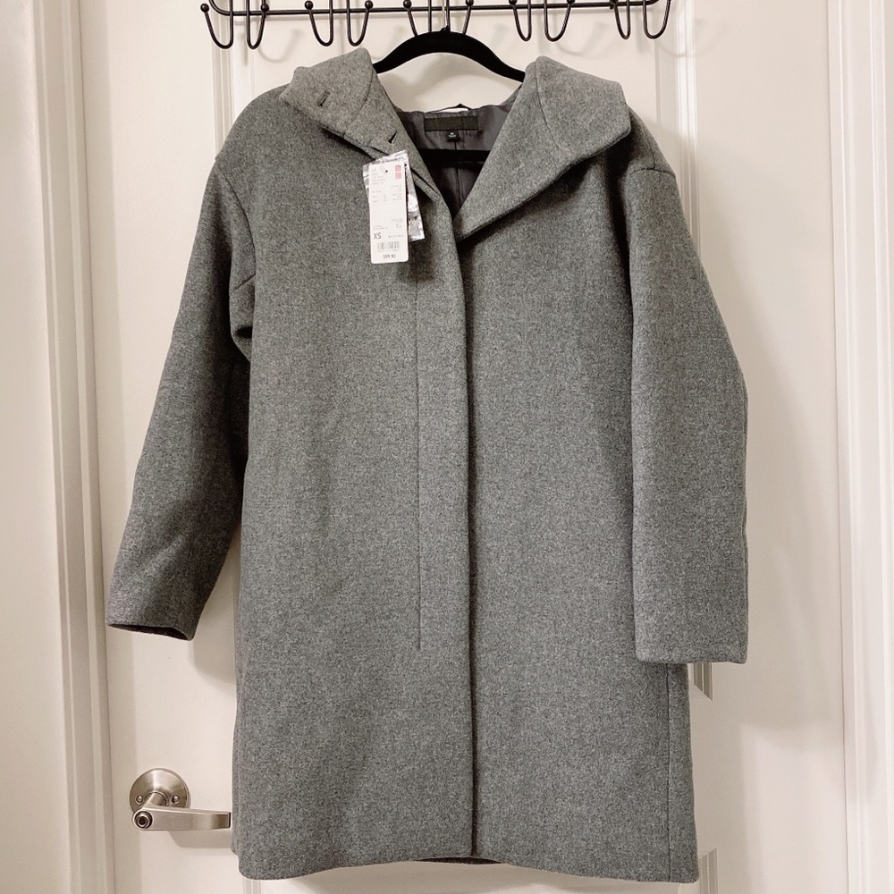 Uniqlo Lightweight Wool Blended Hooded Coat